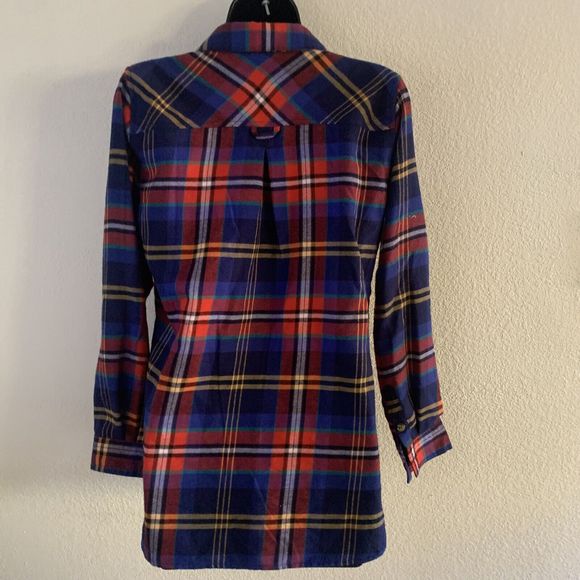 Grace and Lace Whiskey Plaid l/s Flannel Button Up Shirt with Pockets size xs - Picture 10 of 10